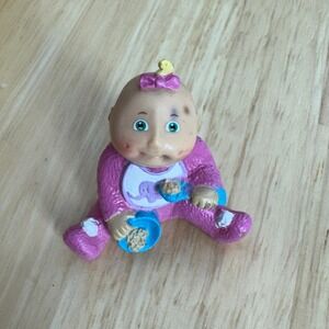 Vintage Cabbage Patch Kids Baby Doll Figure Pink Outfit Bib‎ Feeding Bowl